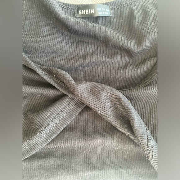 SHEIN twist front rib-knit crop top black size small - Picture 6 of 6